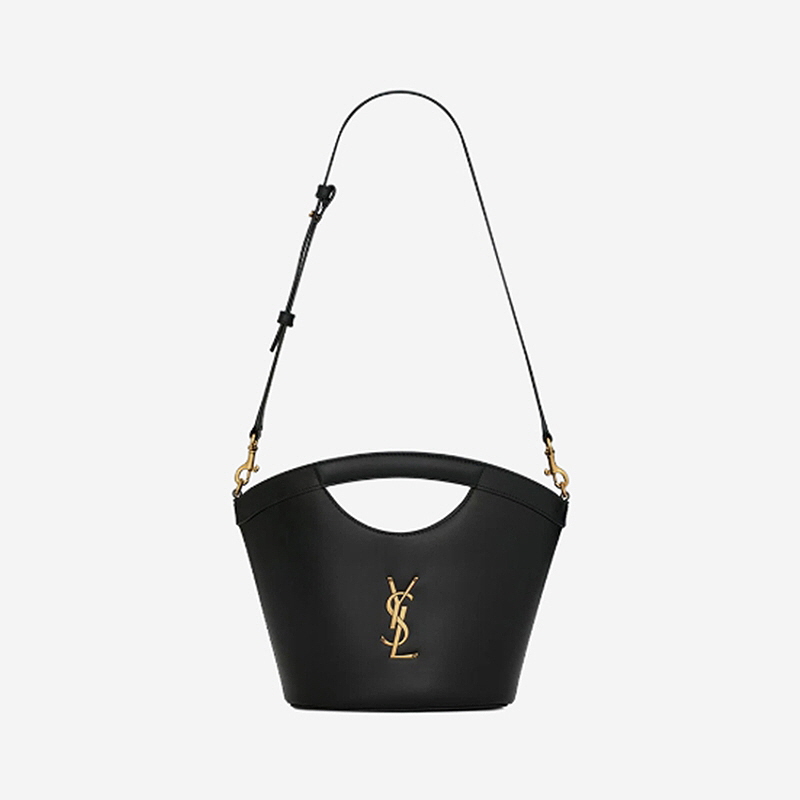 SAINT LAURENT 입생로랑 스무스 레더 셀리아 미니 토트백 블랙