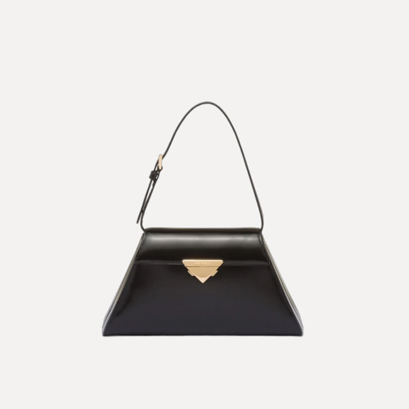 PRADA 프라다 미디움 브러쉬드 레더 핸드백
