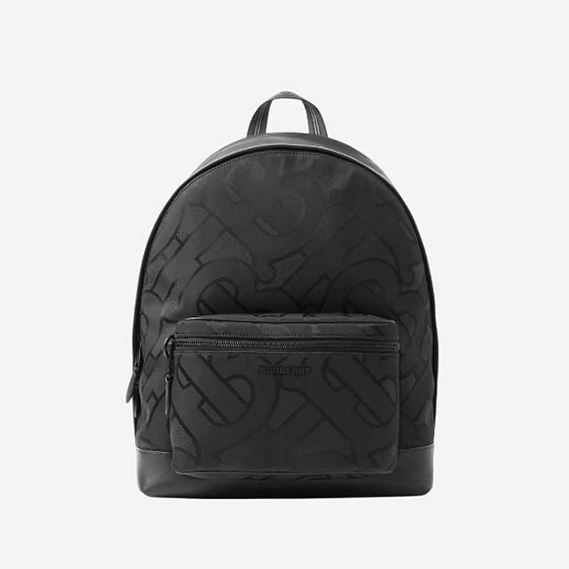 BURBERRY 버버리 모노그램 자카드 백팩 블랙