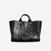 CHANEL 샤넬 라지 쇼핑백 카프스킨 실버 메탈 블랙 【매장-620만원대】