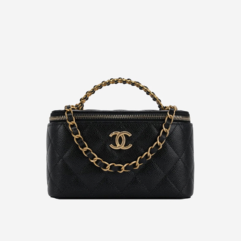 CHANEL 샤넬 체인 코스메틱 케이스 골드메탈