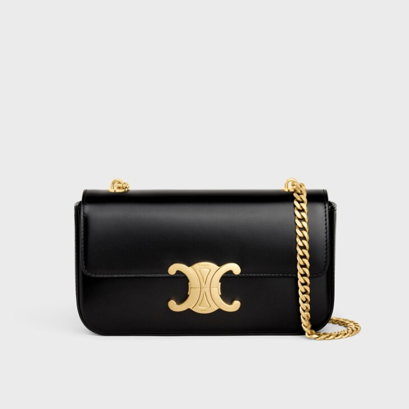 CELINE 셀린느 클로드 체인 숄더백 샤이니 카프스킨