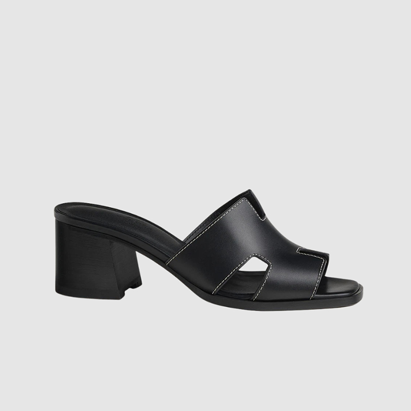 에르메스 헬리아 60 샌들 카프스킨 & 누아 (6.5cm) H232089Z02