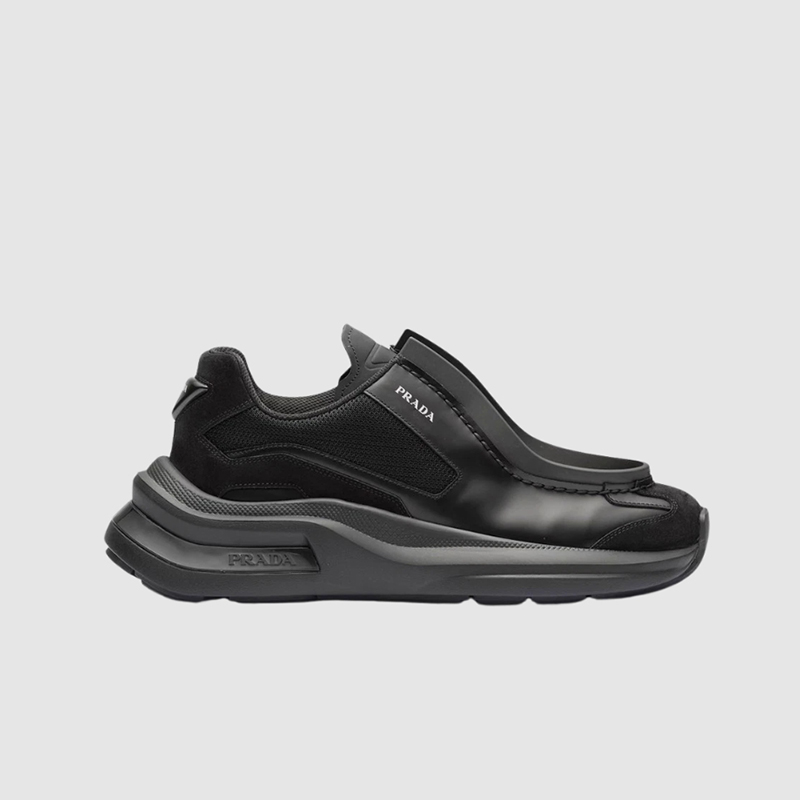 프라다 바이크 패브릭 스웨이드 엘리먼츠 브러쉬드 레더 스니커즈 2EG424-3C37-F000