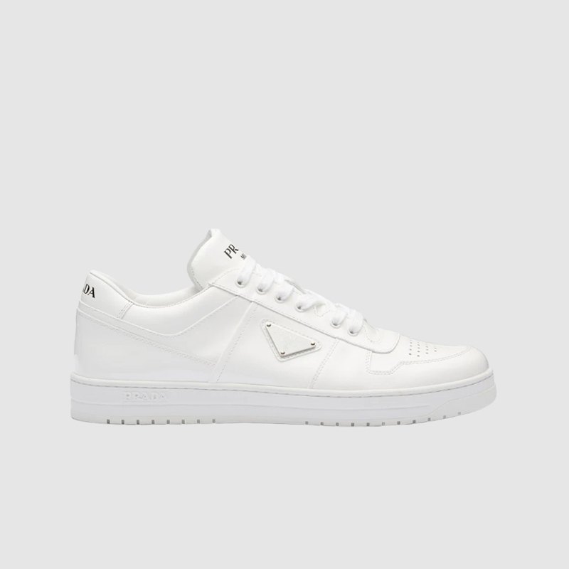 프라다 다운타운 페이턴트 레더 스니커즈 화이트 2EE364-069-F0009