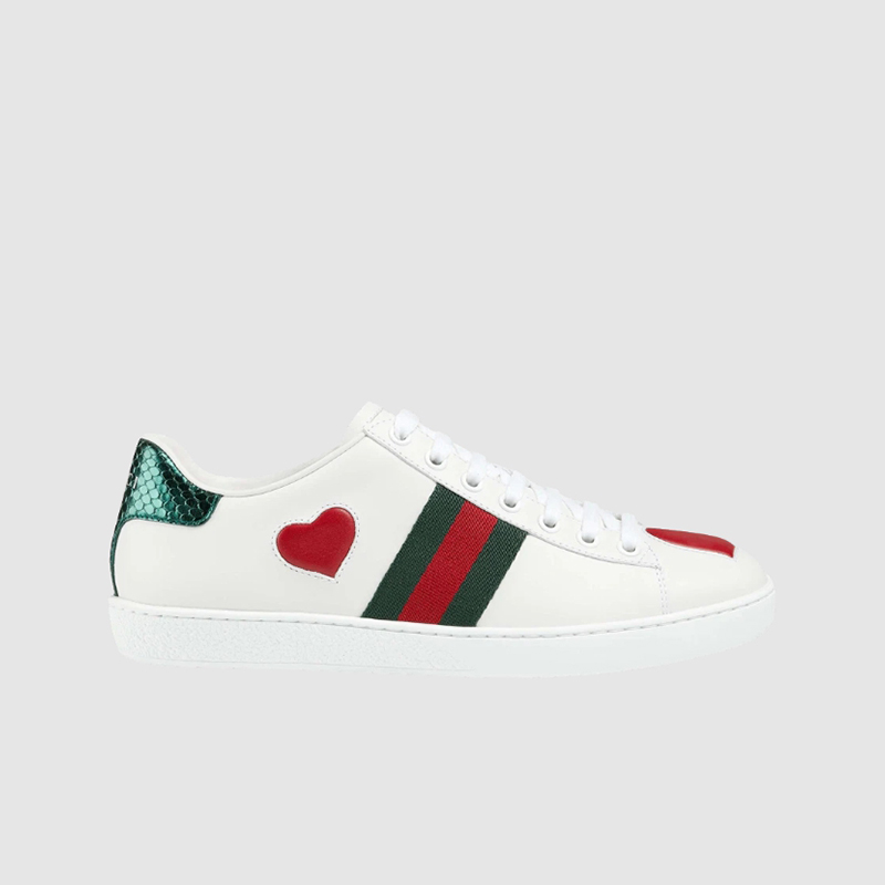 구찌 에이스 레드 하트 자수 스니커즈 435638-02JS0-9074