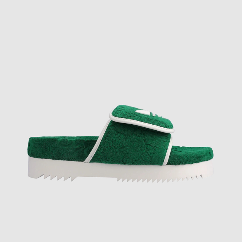 구찌 X 아디다스 GG 플랫폼 샌들 그린 702412-UU010-3171