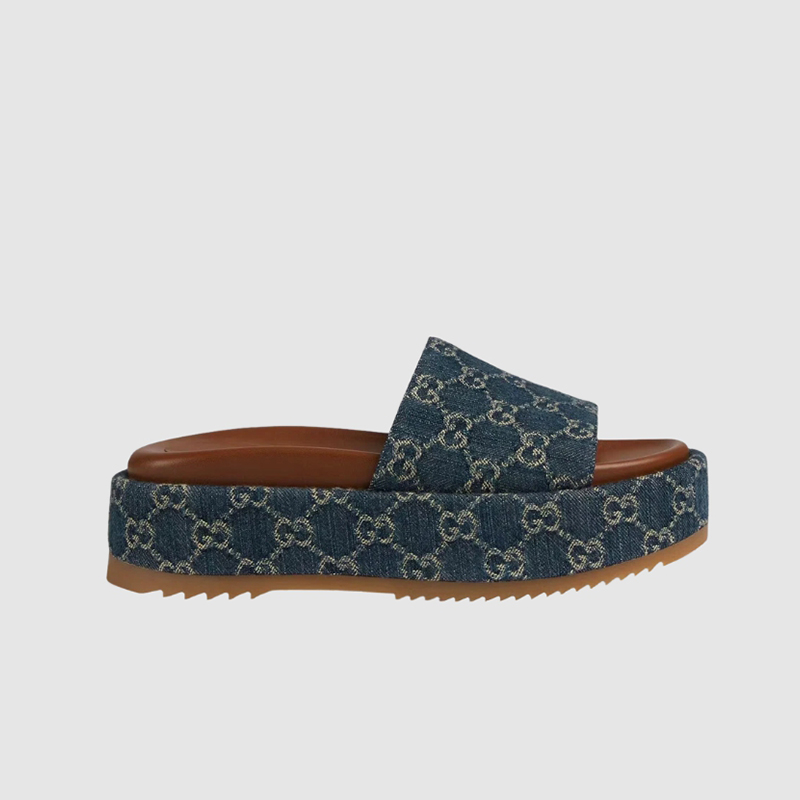 구찌 데님 플랫폼 슬라이드 623212 2KQ00 4402