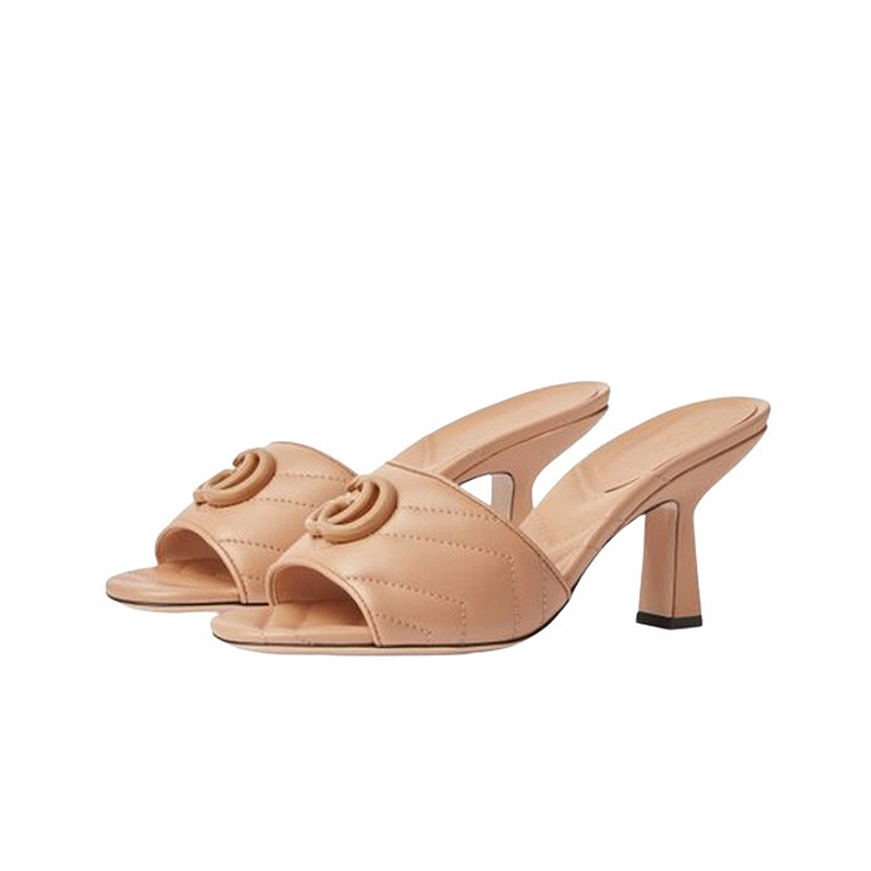 구찌 더블 G 미드힐 슬라이드 샌들 739133 BKO00 2754