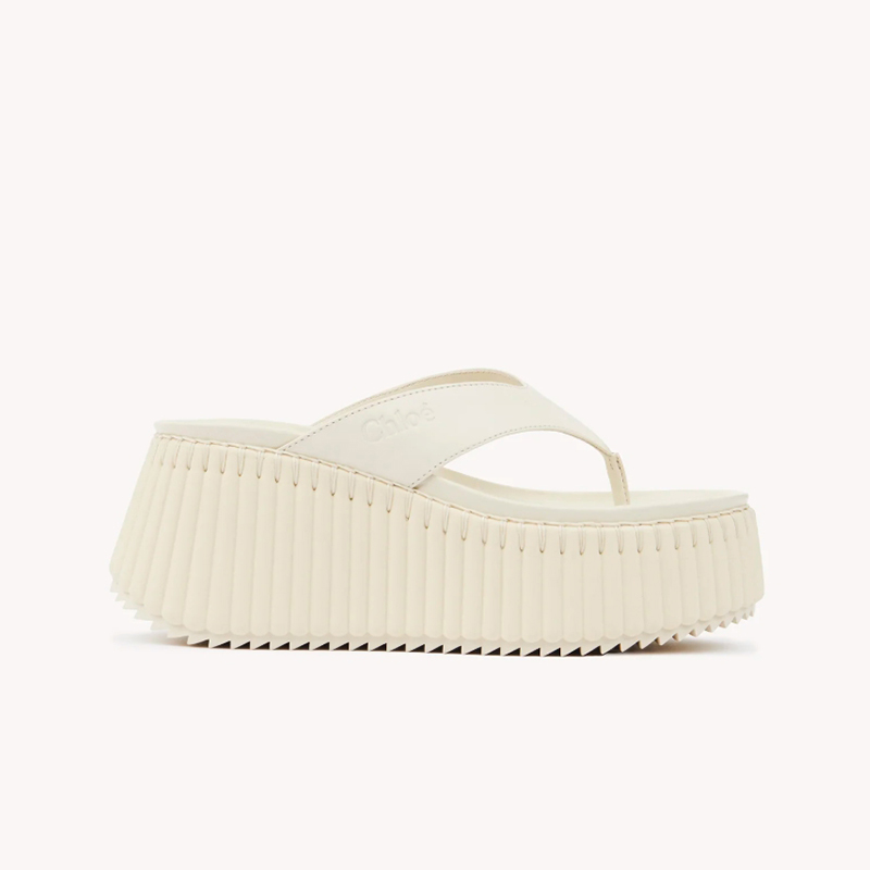 끌로에 Nama Eggshell 웨지 슬라이드 CHC25A10XSN122