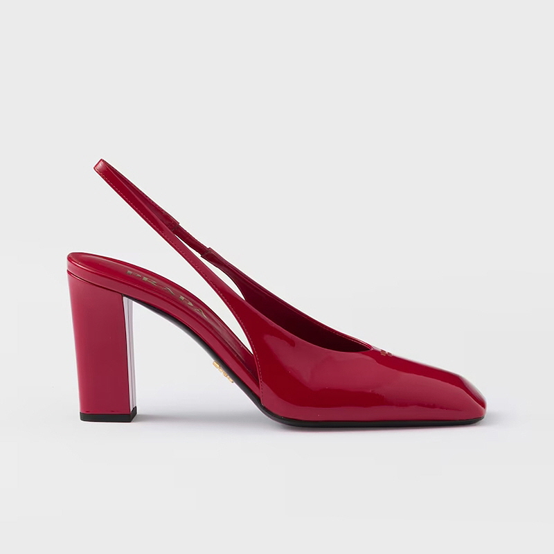 프라다 페이턴트 가죽 슬링백 펌프스 1I838N_069_F0E06_F_085