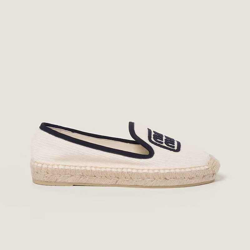 미우미우 코튼 드릴 에스파드리유 슬립온 5S141E_5P3_F0C56_F_025