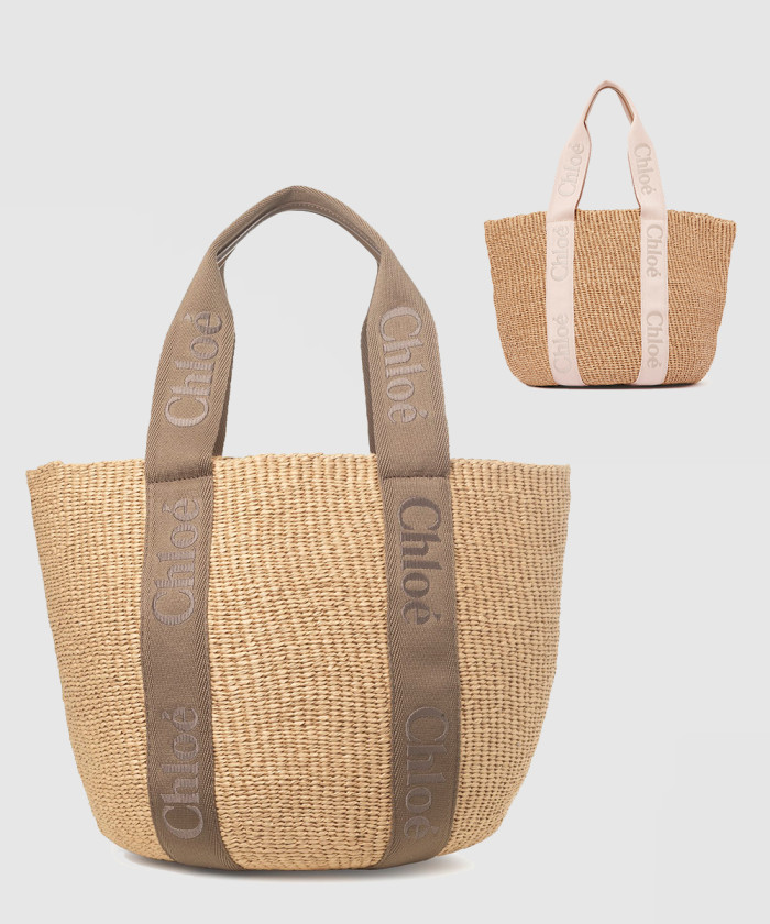 천연 섬유 WOODY 라지 토트백 AS380 【매장-120만원대】