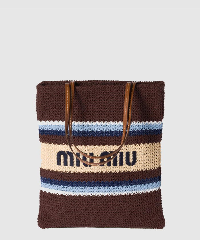 라피아 효과의 짠 토트백 5BG248 【매장-270만원대】