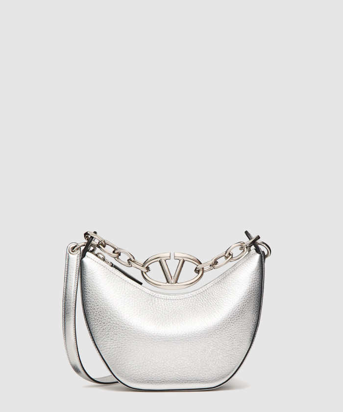 미니 체인 메탈릭 송아지 가죽 클러치 【매장-150만원대】