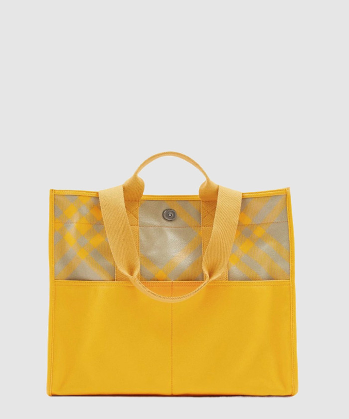 체크 코튼 토트백 80751361 【매장-200만원대】