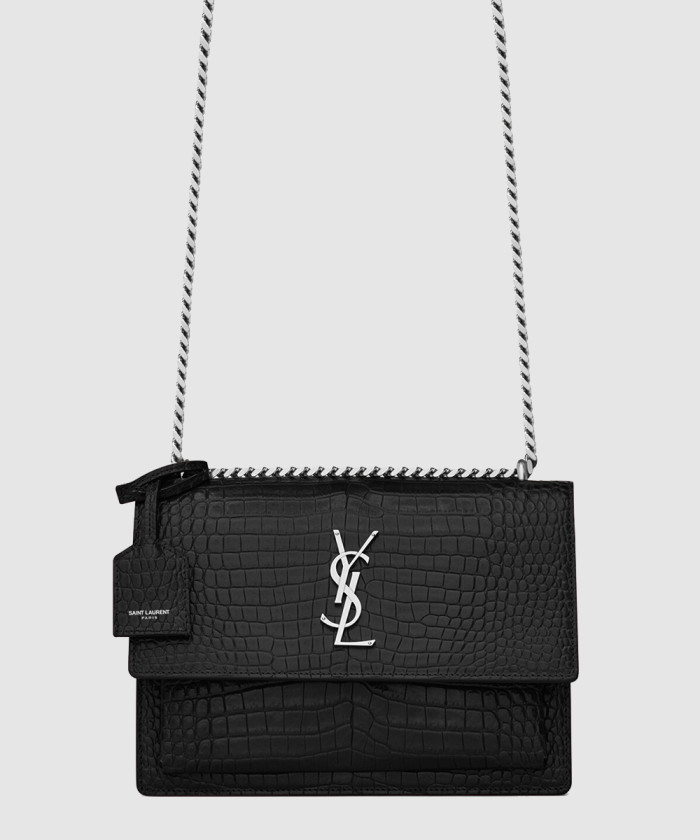 엠보싱 크로커다일 가죽 소재 sunset 미디엄 422906 【매장-400만원대】