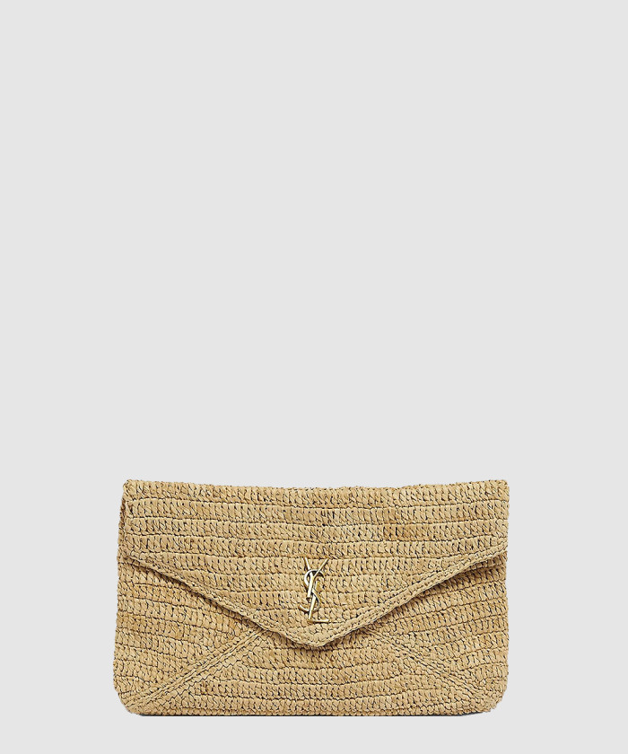 CASSANDRE 라피아 소재의 대형 봉투형 파우치 786074 【매장-180만원대】