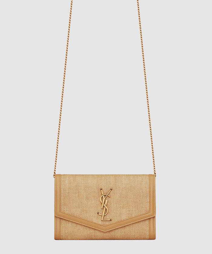 마이크로 라피아 소재의 UPTOWN 체인 지갑 607788 【매장-210만원대】