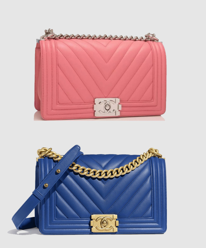 쉐브론 보이백 램스킨 미듐 인기색상 A67086 【매장-1000만원대】