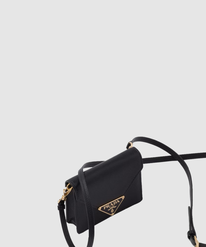 숄더 스트랩이 있는 사피아노 가죽 카드 홀더 1MR033 【매장-150만원대】