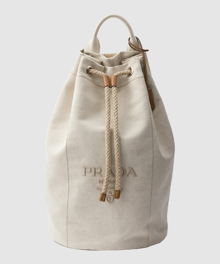 리넨 혼방 드로스트링 더플백 2VY011 【매장-360만원대】