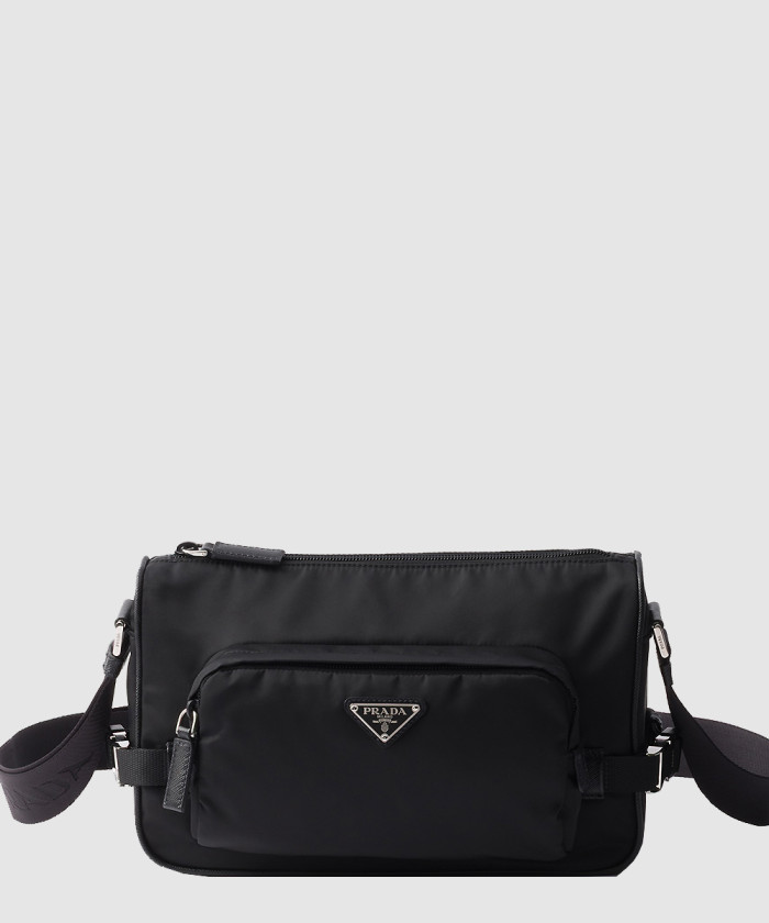 미디엄 리나일론 및 사피아노 가죽 숄더 백 2VH192  【매장-280만원대】