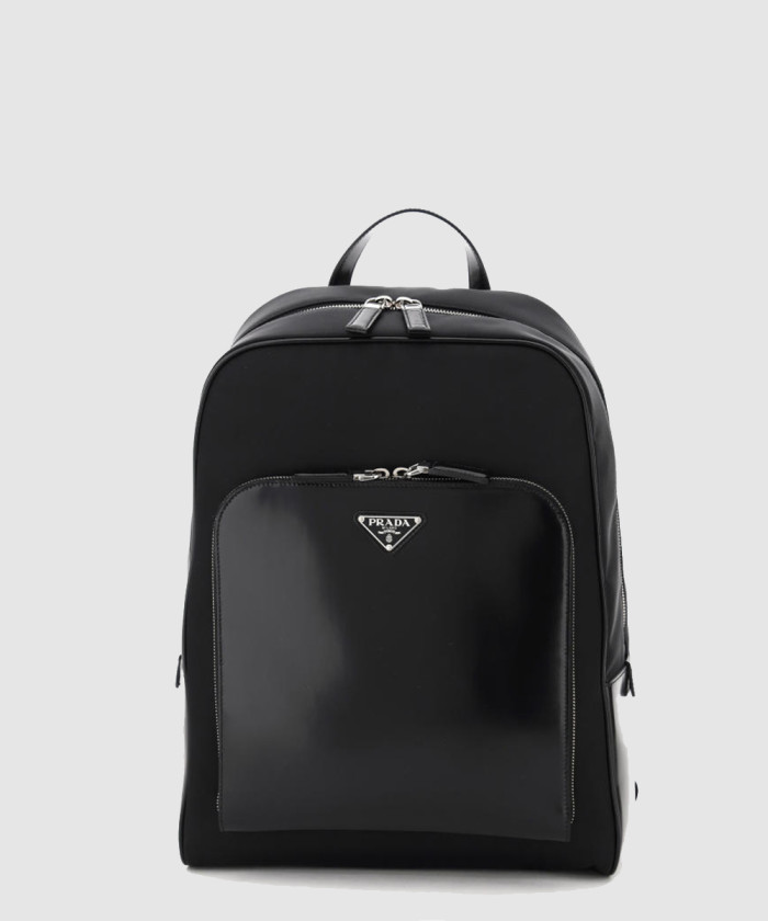 삼각로고 브러쉬드 레더 나일론 백팩 2VZ084 【매장-360만원대】