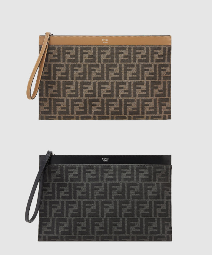 FF 자카드 플랫 파우치 미디엄 7N0134 【매장-80만원대】