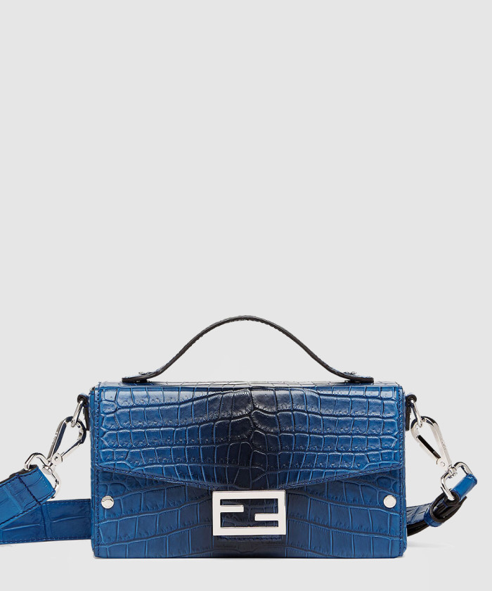 소프트 트렁크 바게트 블루 그라데이션 크로코다일백 7VA565 【매장-3000만원대】