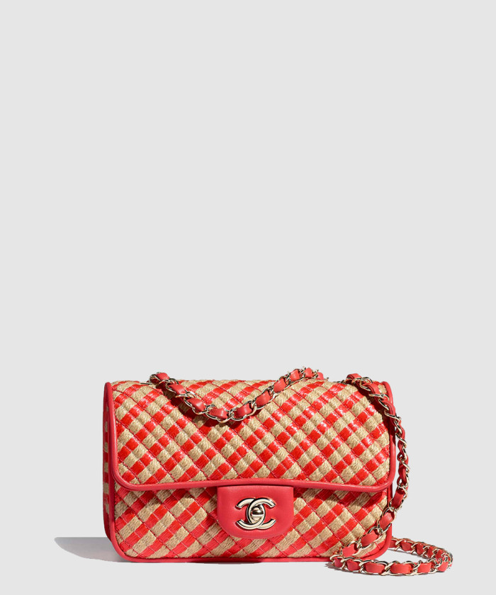 라피아 스몰 플랩백 AS2418 【매장-430만원대】