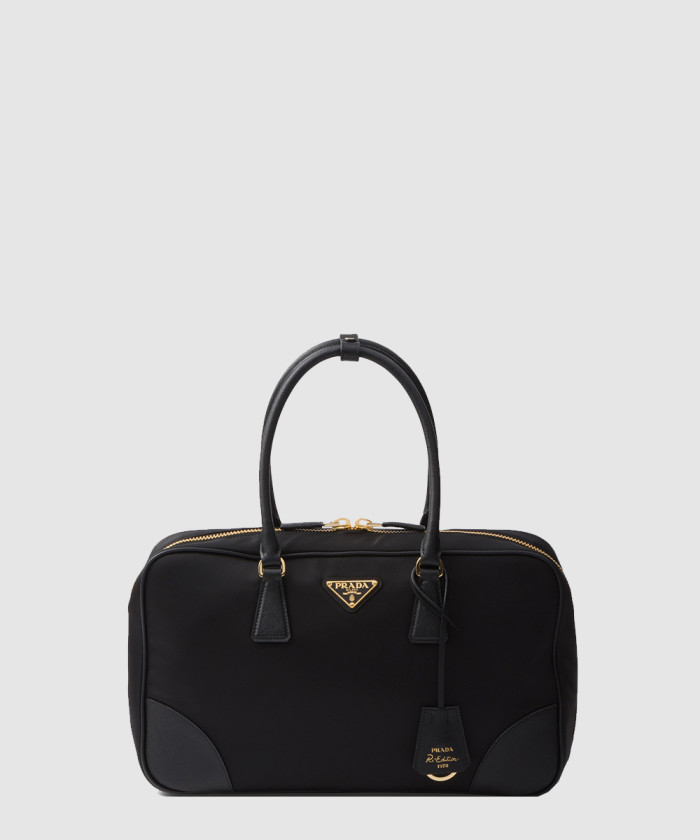 리에디션 1978 미디엄 리나일론 및 사피아노 가죽 투핸들백 1BB114 【매장-360만원대】