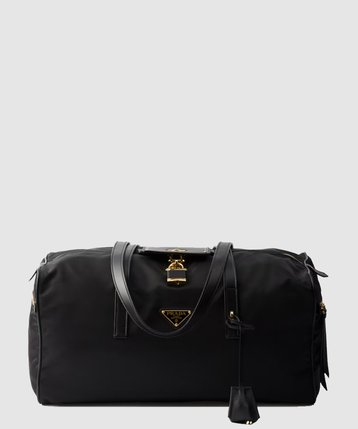 자물쇠가 있는 라지 리나일론 탑 핸들백 1BB135 【매장-390만원대】