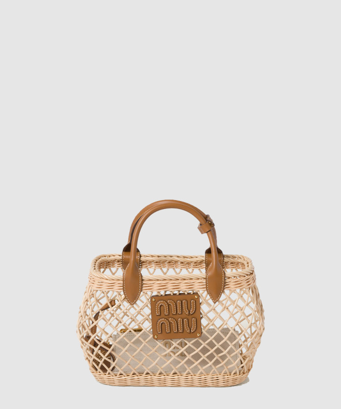 가죽 트림 우븐 패브릭 핸드백 5BA286 【매장-280만원대】