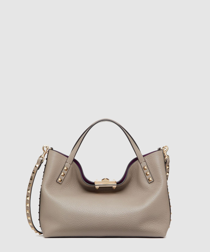 스몰 사이즈 콘트라스트 라이닝 스탐파 알체 송아지 가죽 락스터드백 【매장-250만원대】