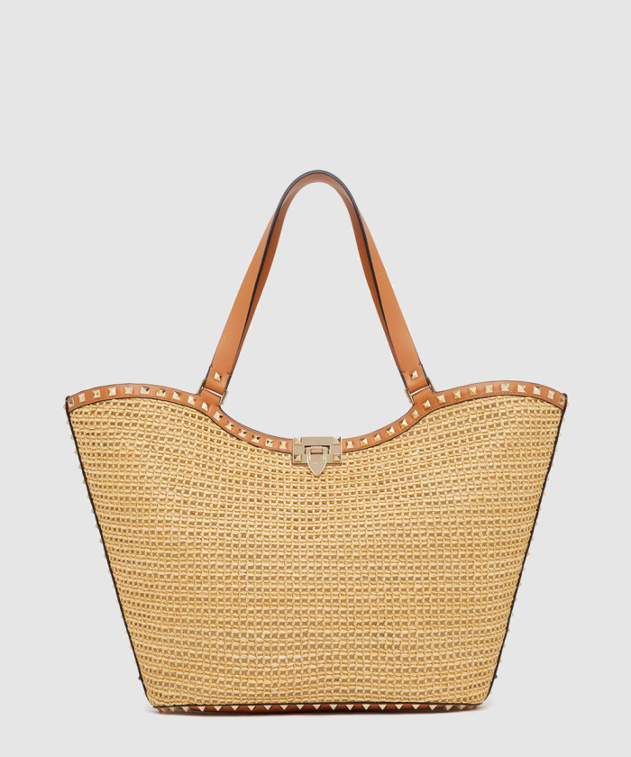 락스터드 우븐 라피아 쇼퍼백 【매장-340만원대】