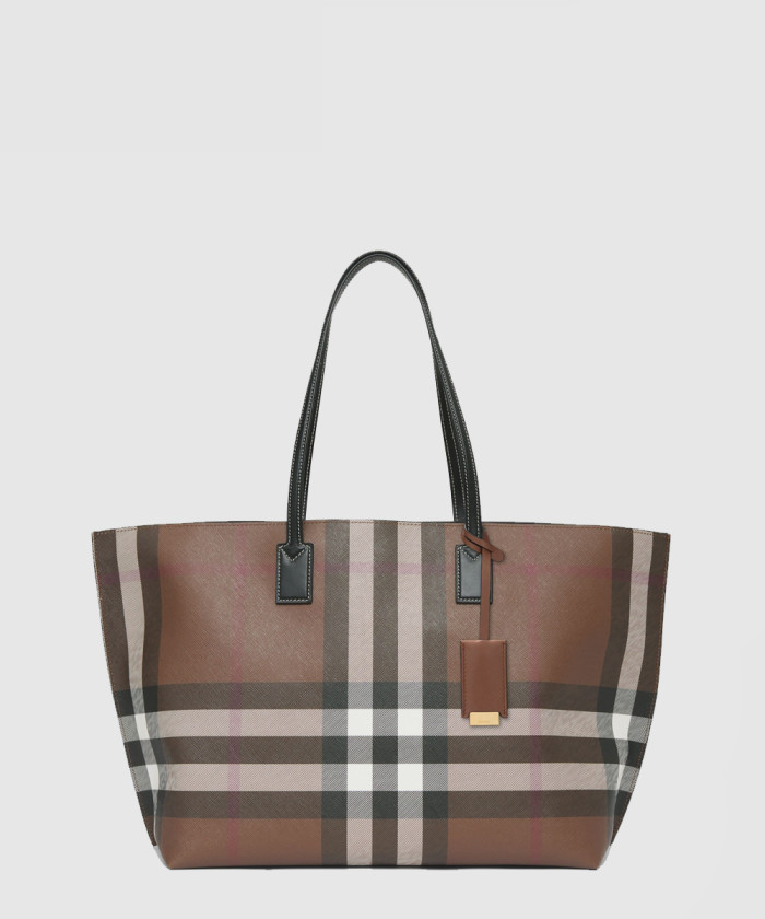 체크 레더 토트백 미듐 80525041 【매장-190만원대】