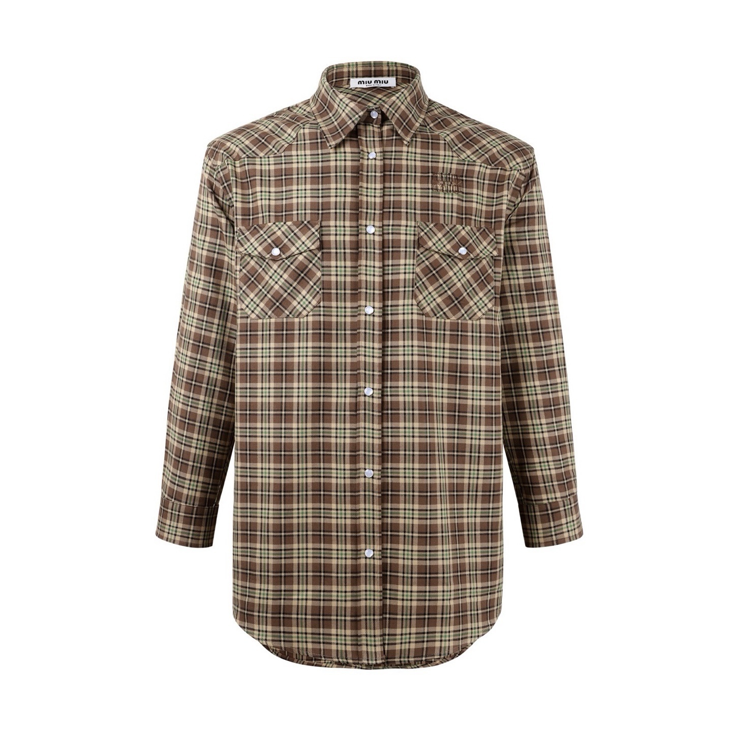 미우미우 칼라 체크 셔츠 (남녀공용)