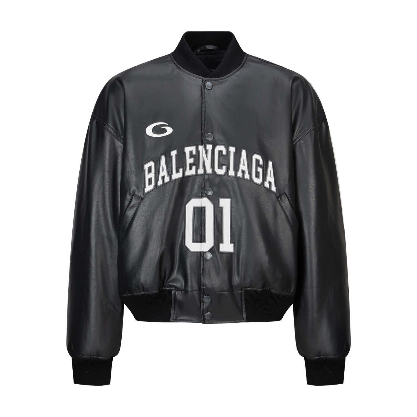 발렌시아가 01 시리즈 가죽 베이스볼 재킷 (남녀공용)