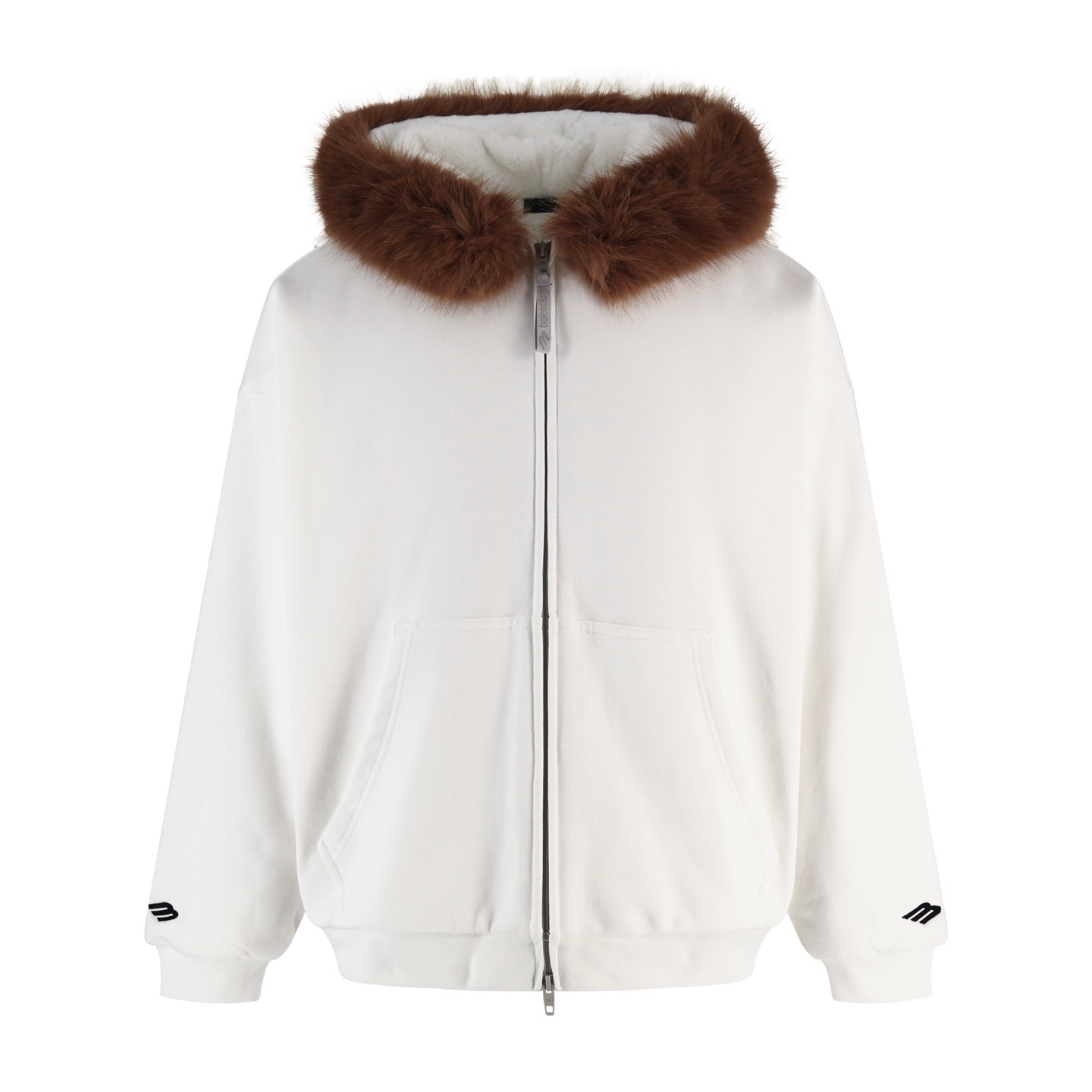 발렌시아가 퍼 트리밍 지퍼 재킷