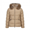 몽클레르 폭스 퍼 트리밍 웨이스트 다운 패딩