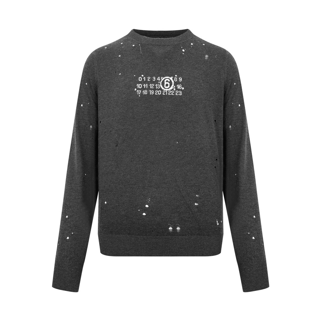 마르지엘라 숫자 펀칭 니트 (남녀공용)