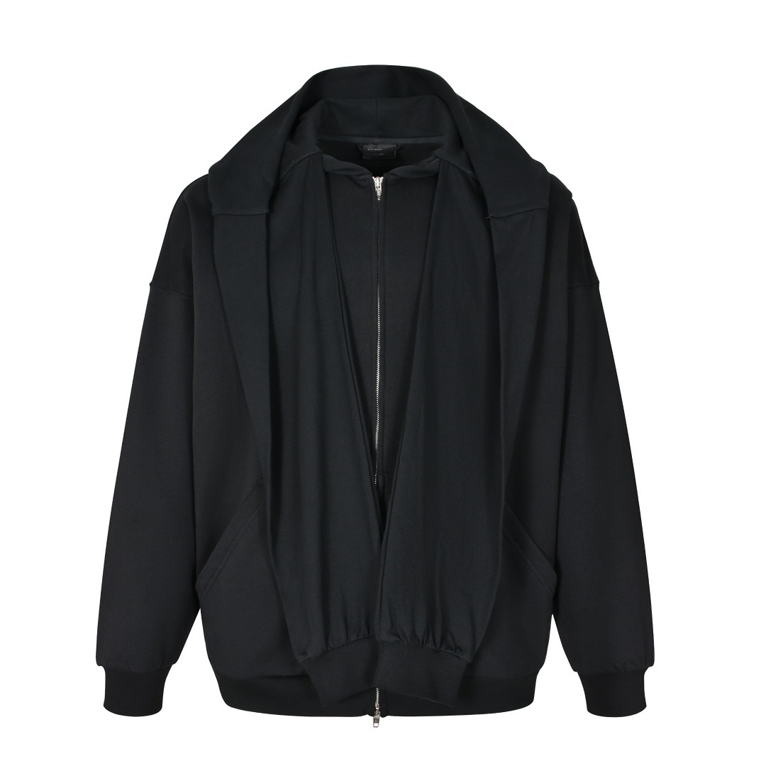 발렌시아가 레이어드 느낌 지퍼 후드티 (남녀공용)