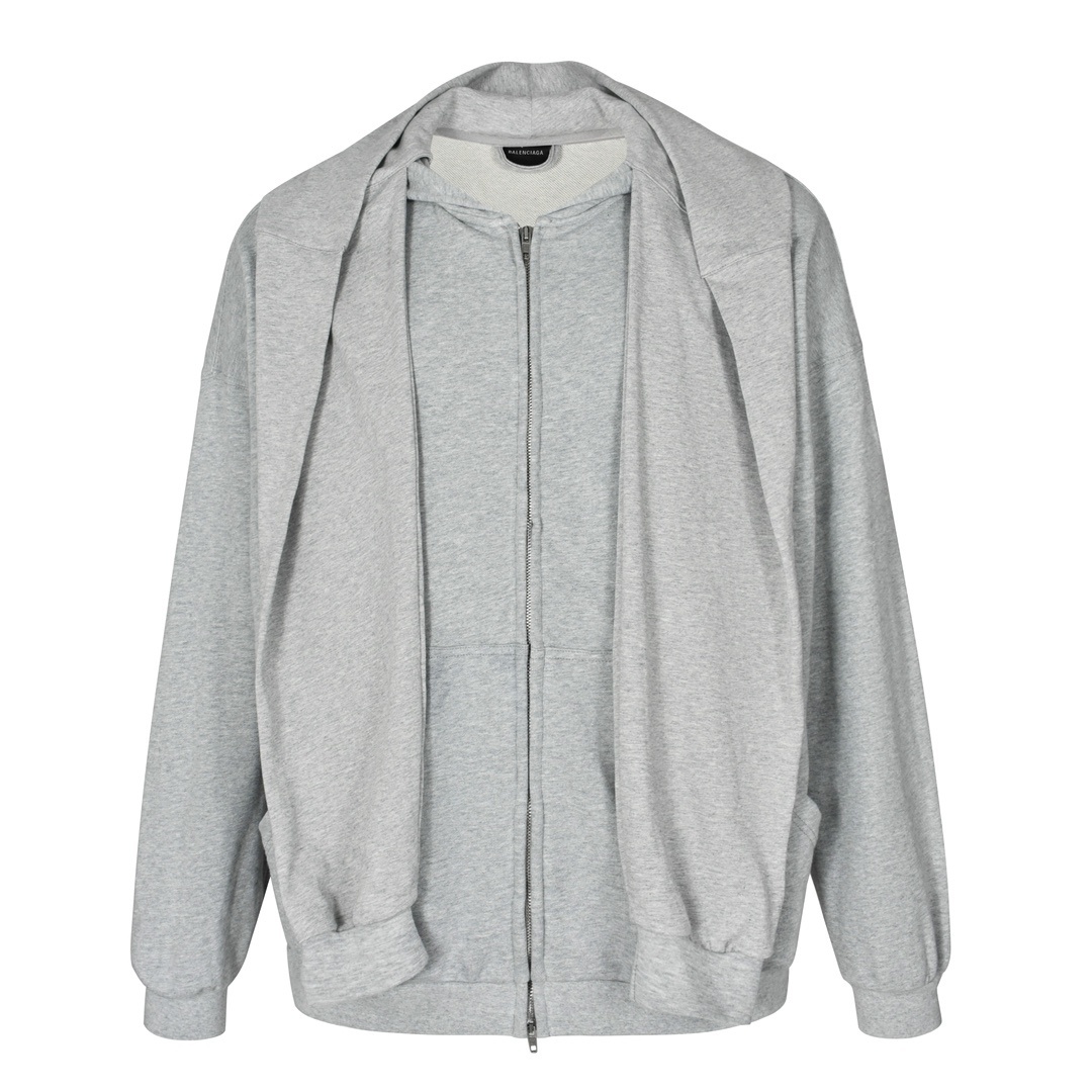 발렌시아가 레이어드 느낌 지퍼 후드티 (남녀공용)