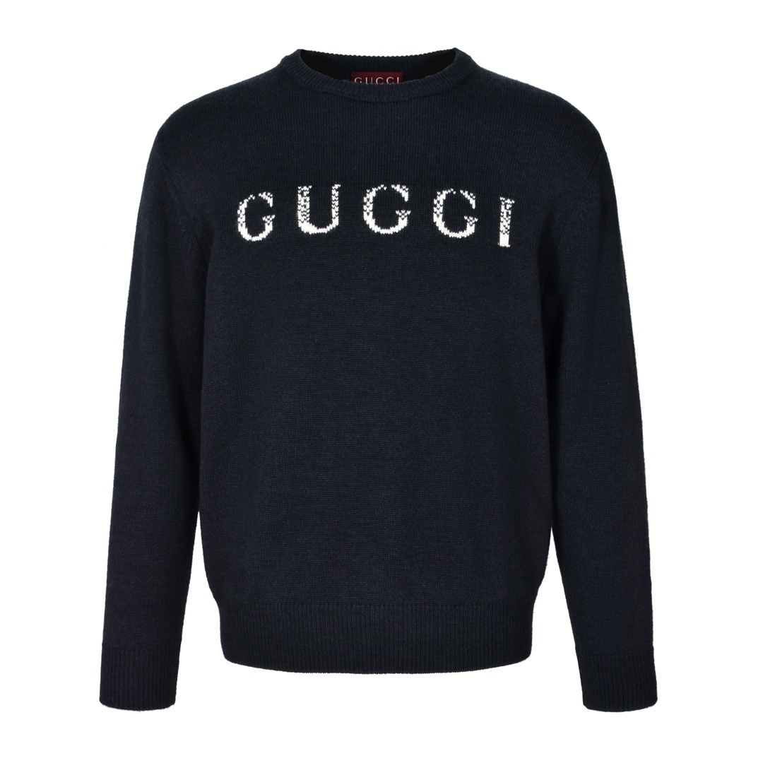 ★구찌 페이드 레터 라운드 니트