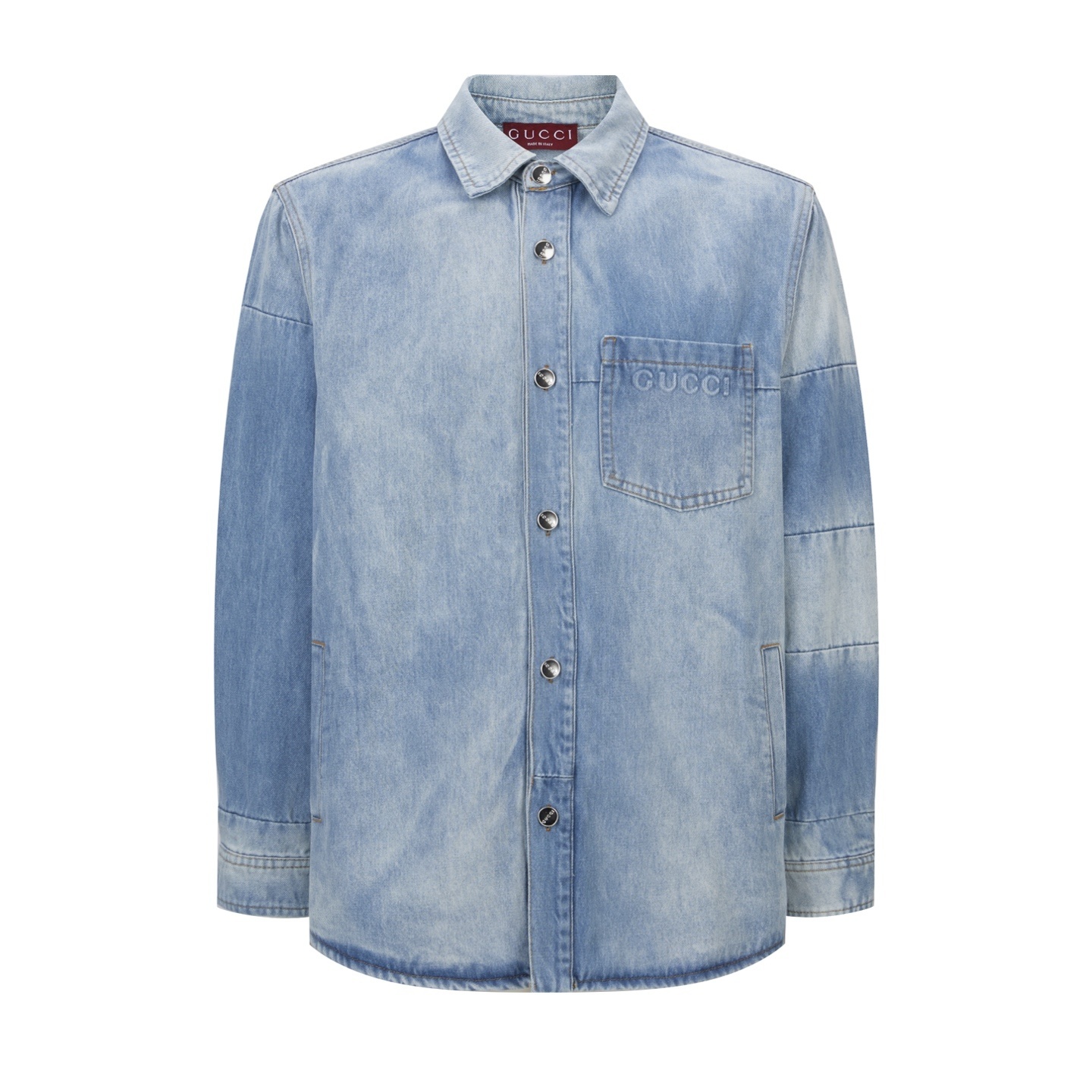 ★구찌 워시드 엠보싱 데님 셔츠