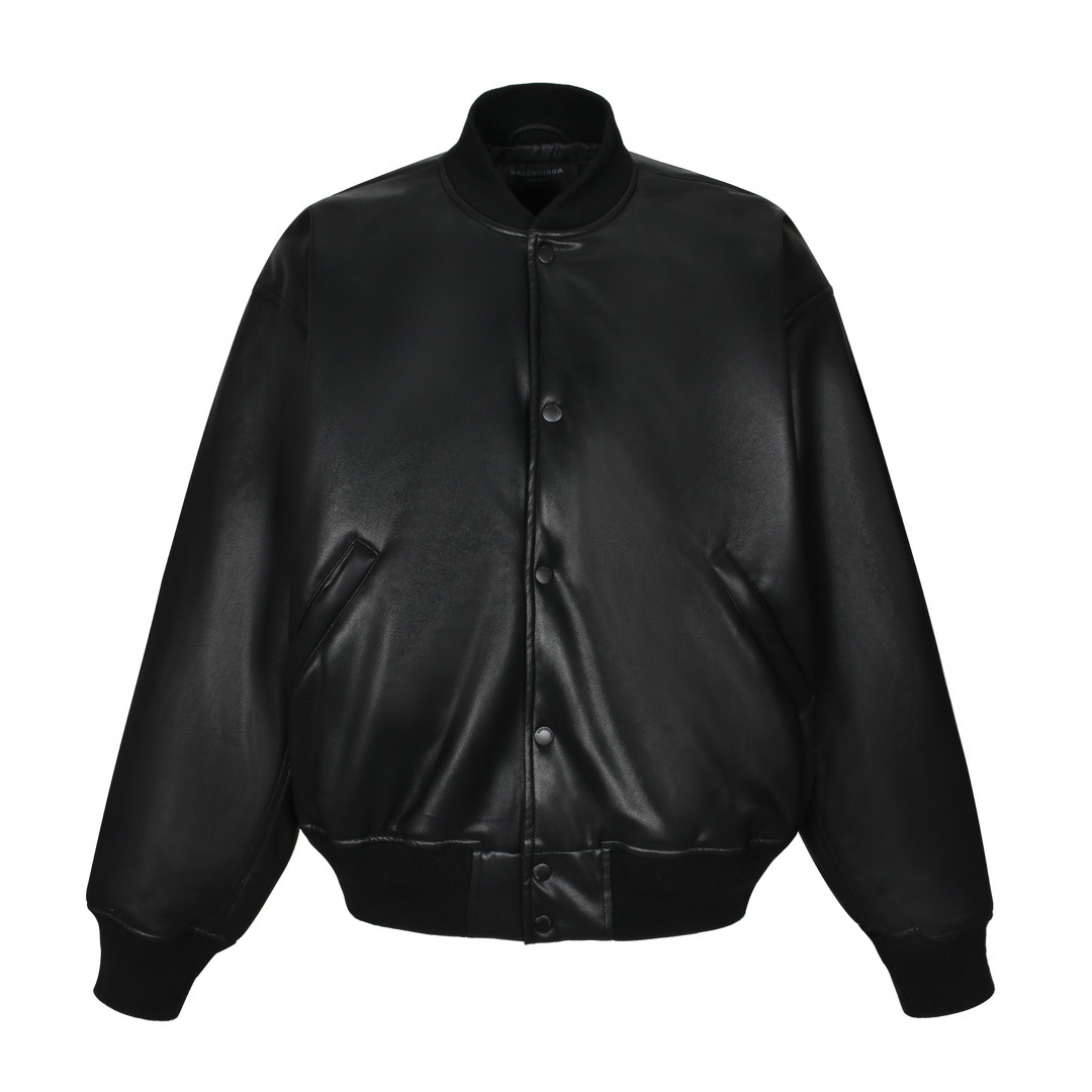 발렌시아가 가죽 패딩 재킷