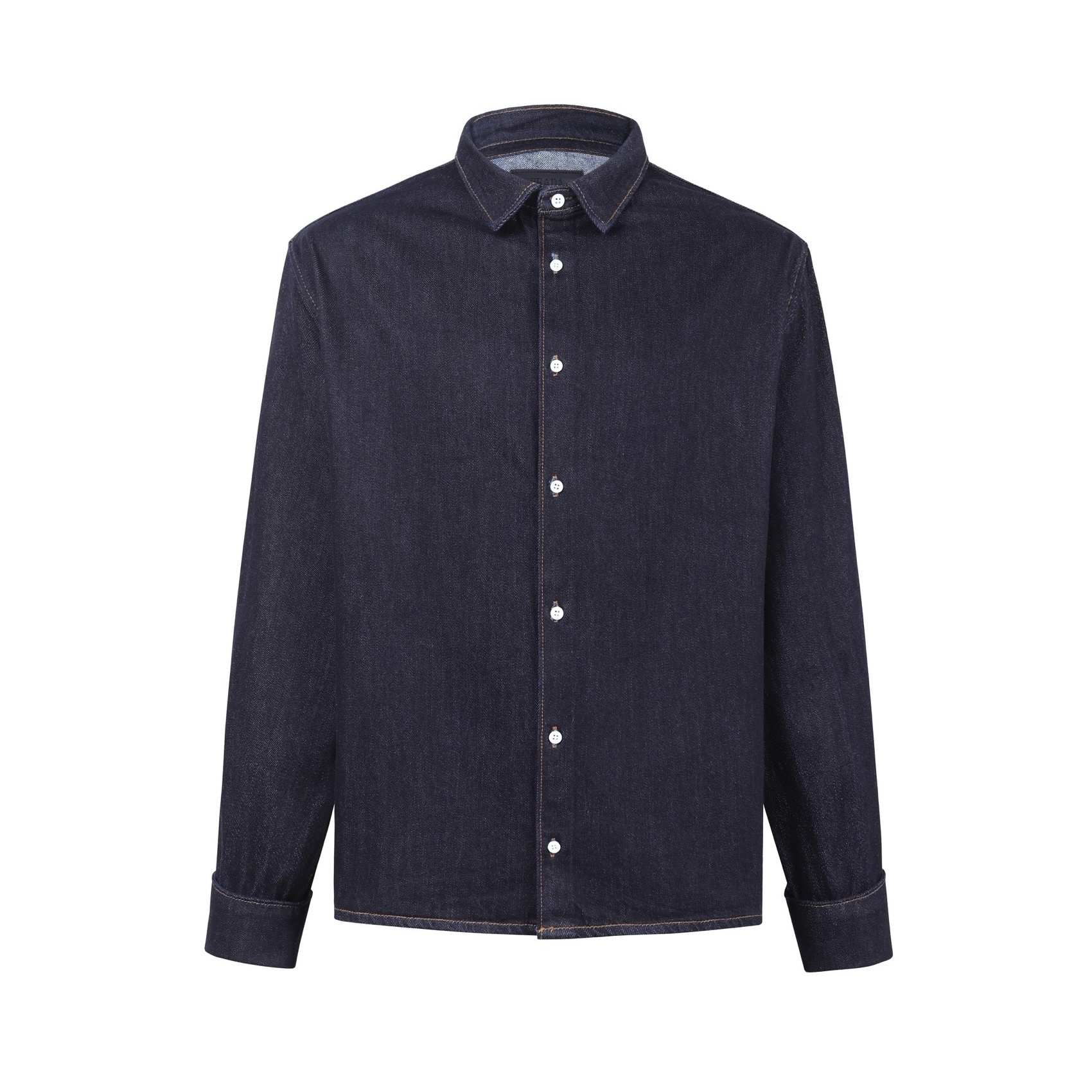 프라다 카라 있는 루즈핏 데님 긴팔 셔츠