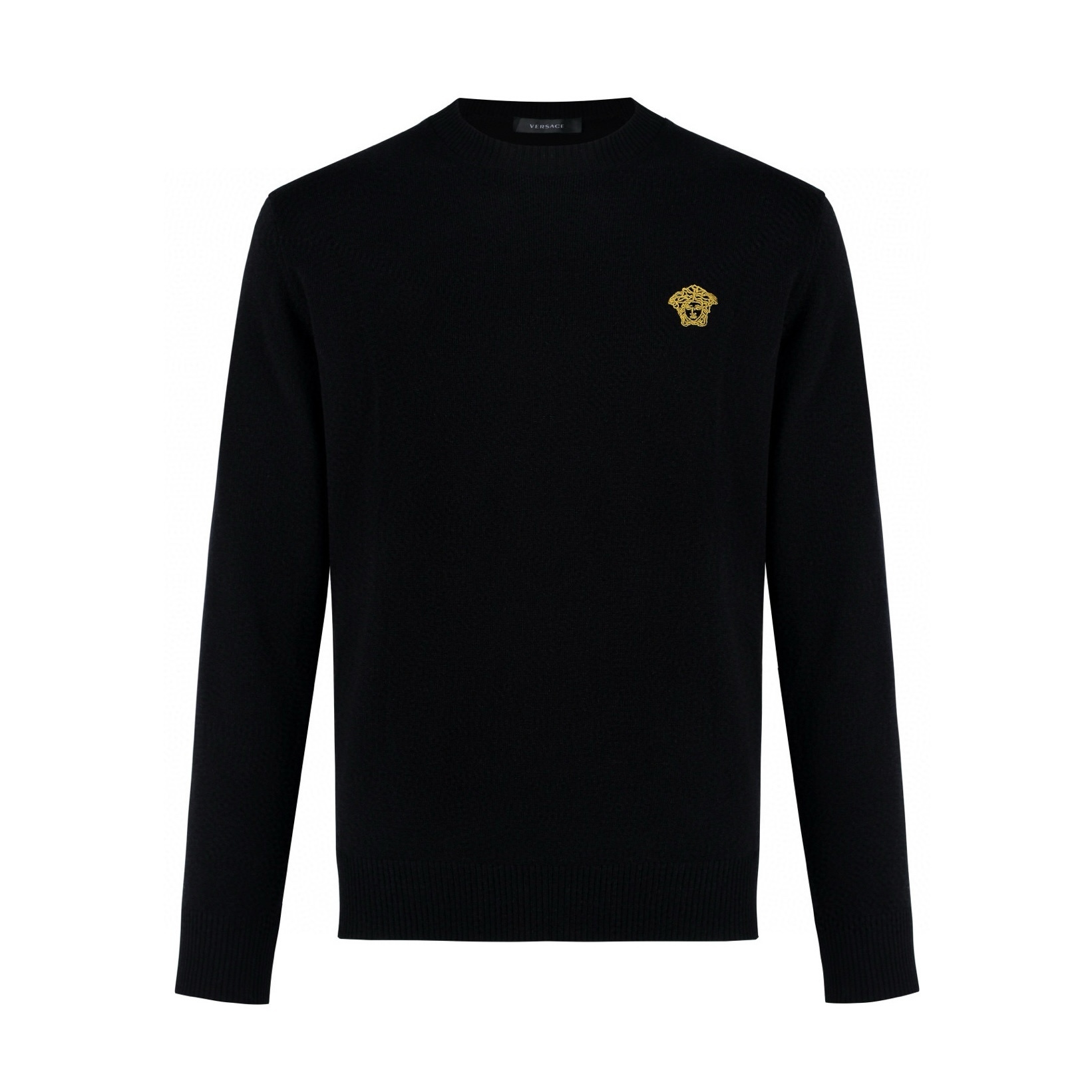 베르사체 자수 라운드넥 니트 스웨터
