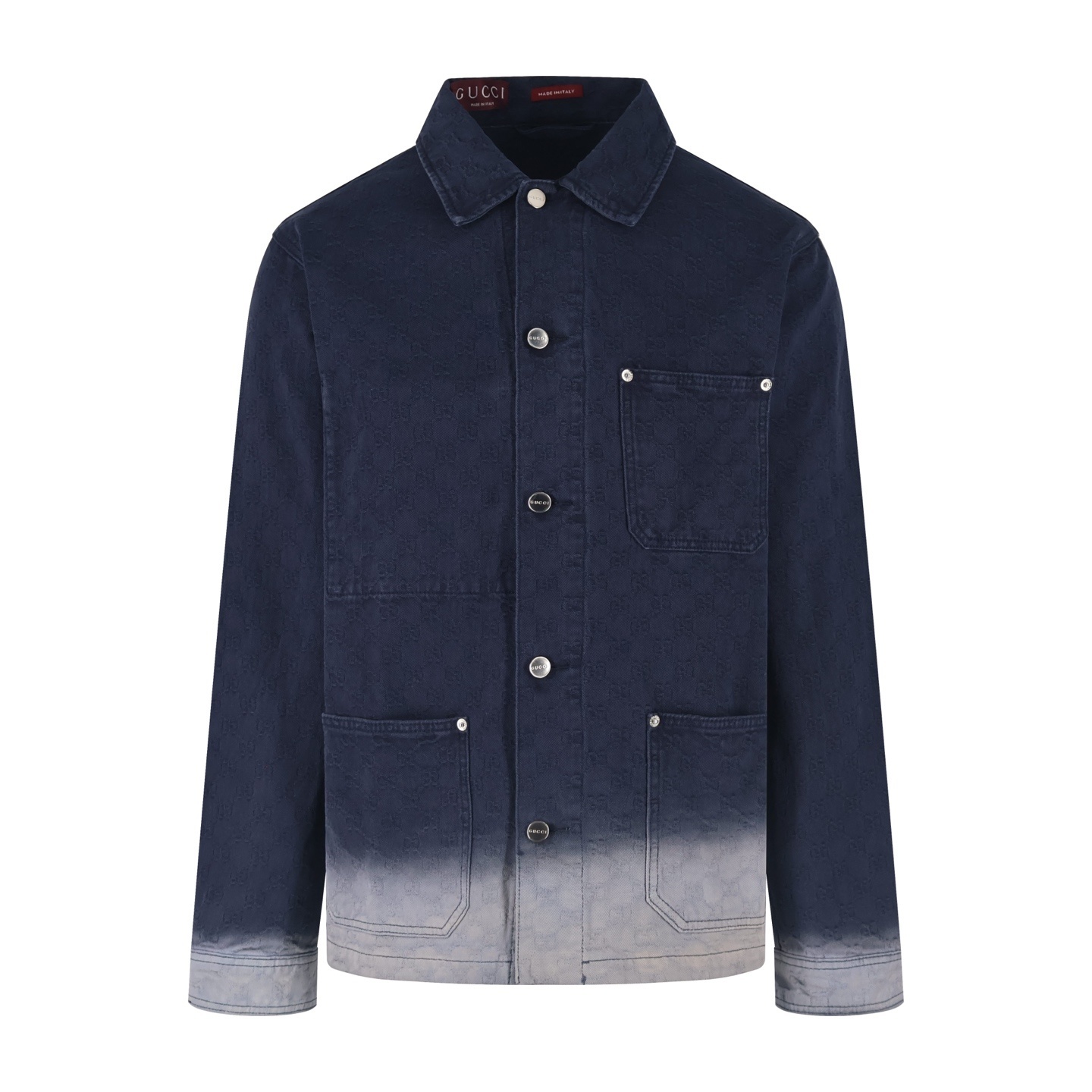 구찌 은은한 자카드 패턴 그라데이션 데님 재킷